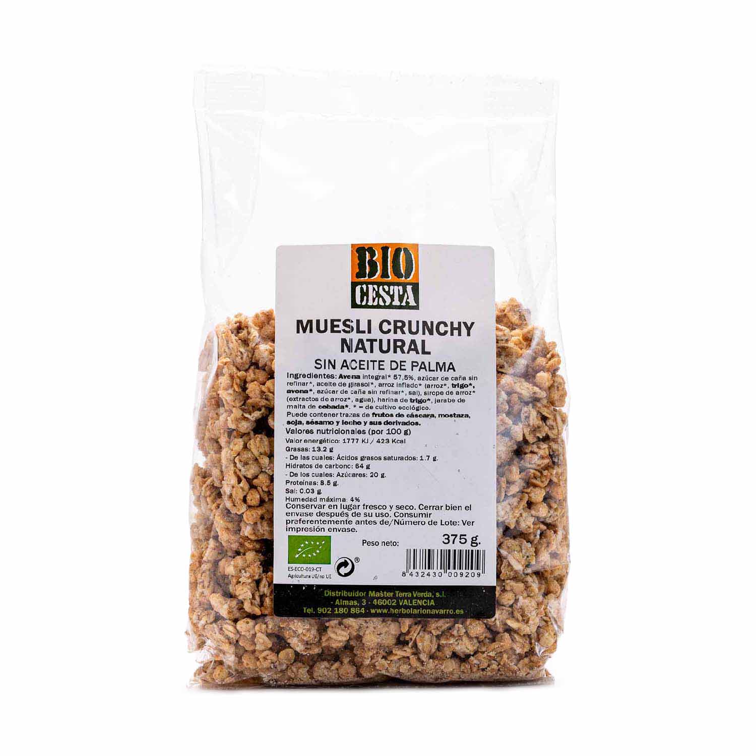 Muesli Krunchy natural bio 375g Bio Cesta