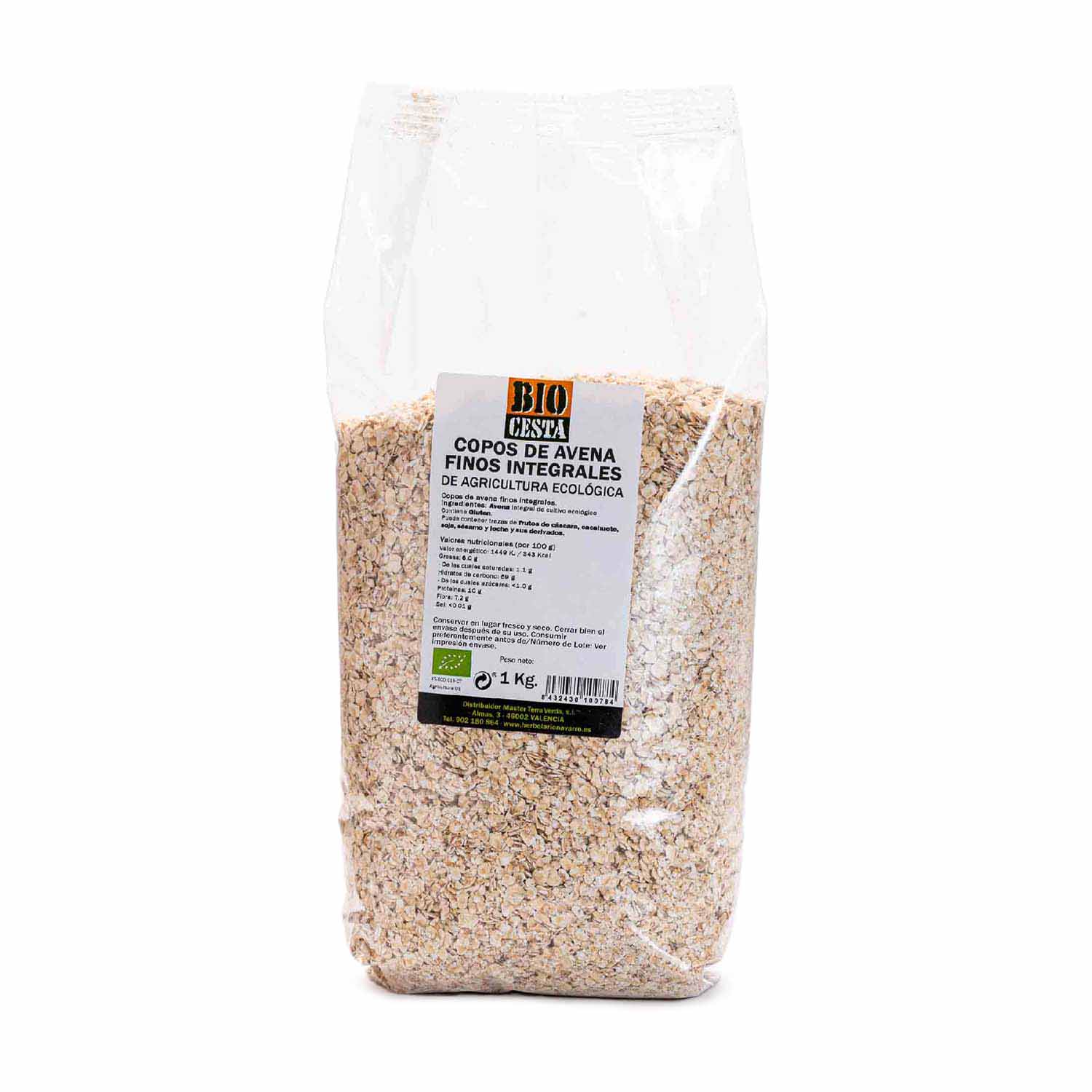 Copos de Avena Finos 1kg Bio Cesta