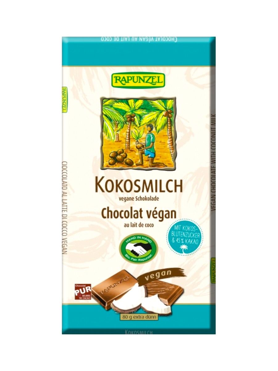 Tableta de Chocolate y Coco 80g Rapunzel