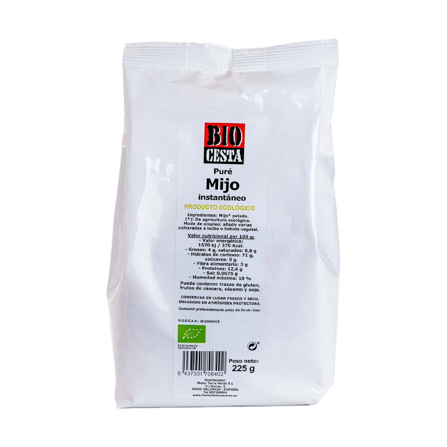 Puré de mijo instantáneo 225g Bio Cesta