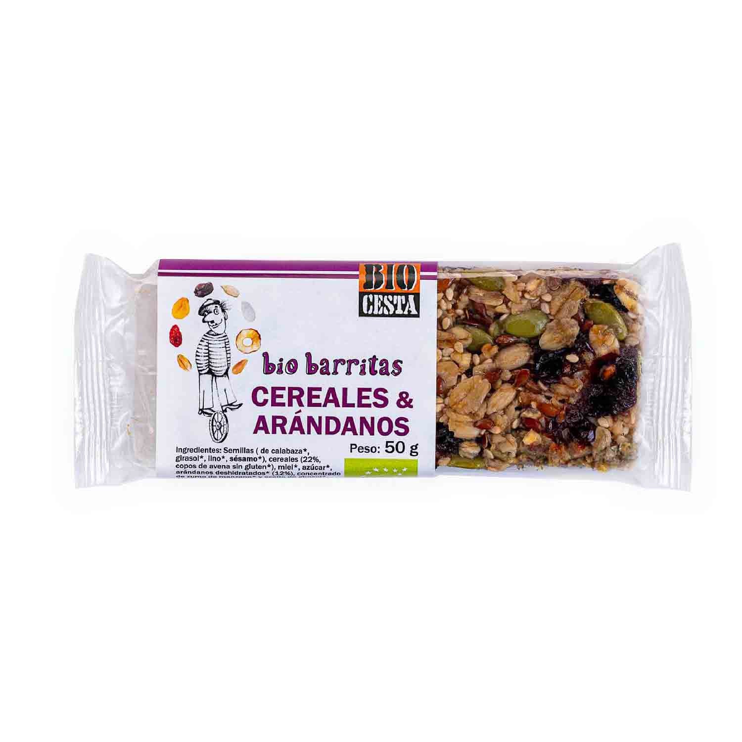 Barritas de cereales con arándanos 50g Bio Cesta