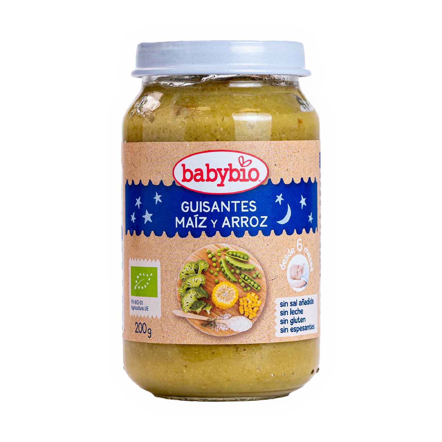 Potito Buenas Noches con guisantes y maíz 200g Babybio