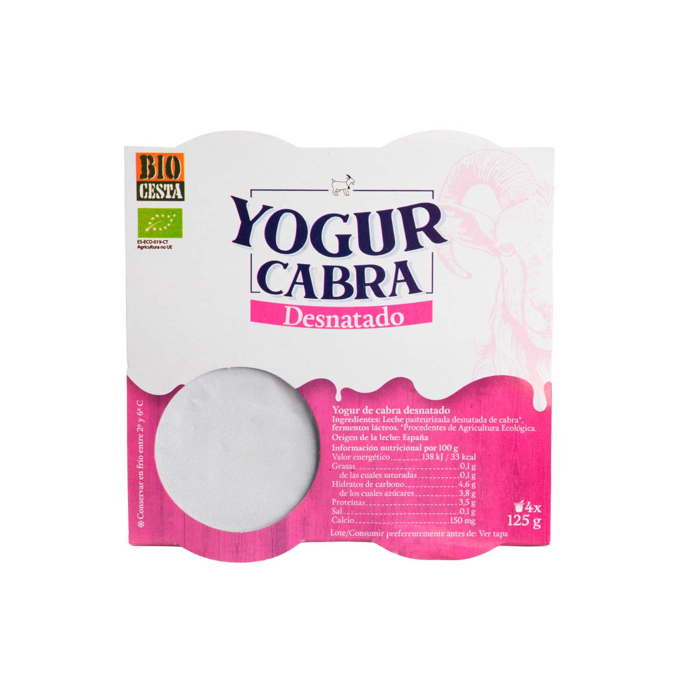 Yogur de Cabra Desnatado 4uds Bio Cesta