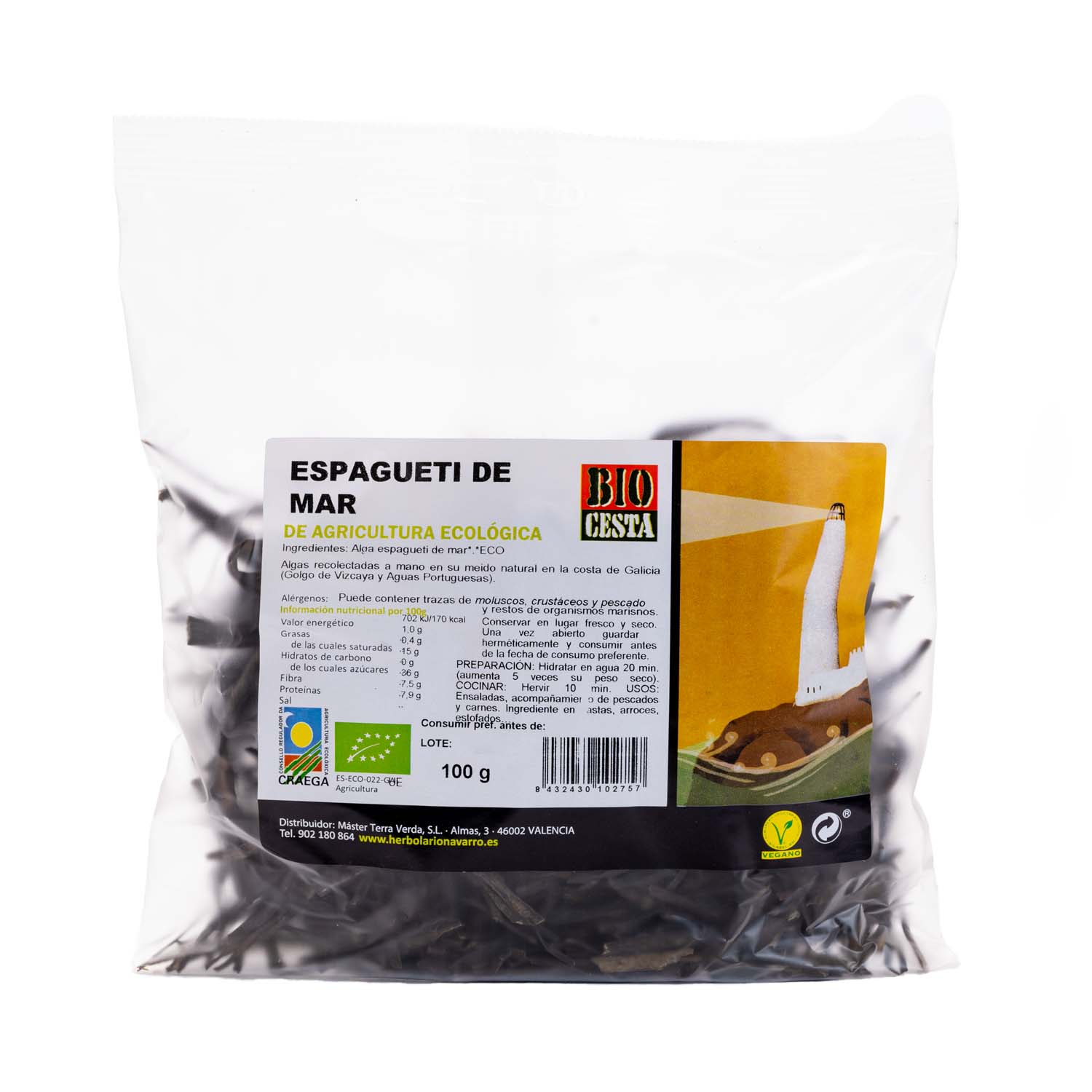 Alga Espagueti de Mar 100g Bio Cesta