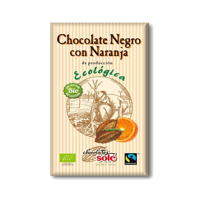 Chocolate Negro con Naranja 100g Chocolates Solé