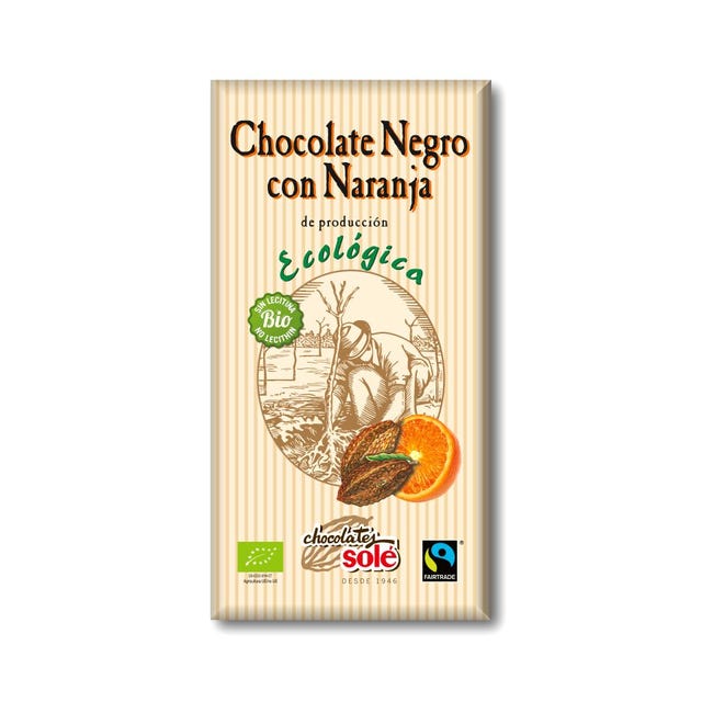 Chocolate Negro con Naranja 100g Chocolates Solé