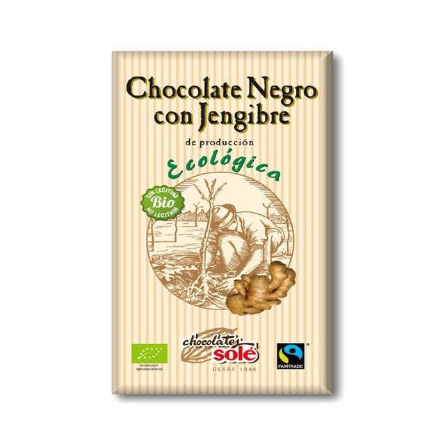 Chocolate Negro con Jengibre 100g Chocolates Solé