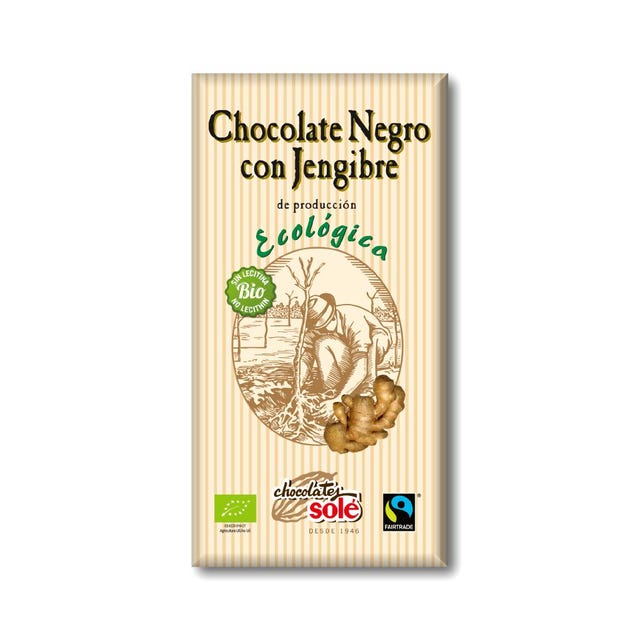 Chocolate Negro con Jengibre 100g Chocolates Solé