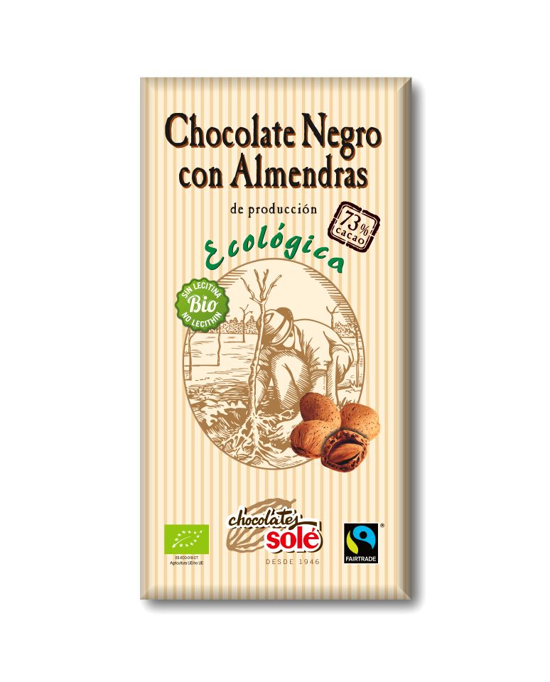 Chocolate Negro con Almendras 150g Chocolates Solé