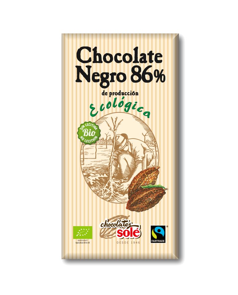 Chocolate Negro 86% Cacao 100g Chocolates Solé