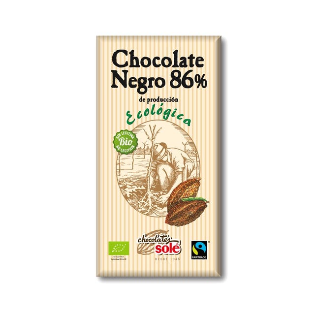 Chocolate Negro 86% Cacao 100g Chocolates Solé
