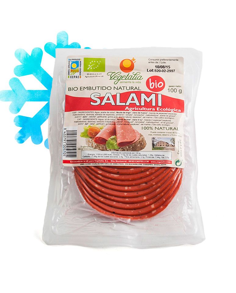 Salami Vegetal En Lonchas 100g Vegetalia