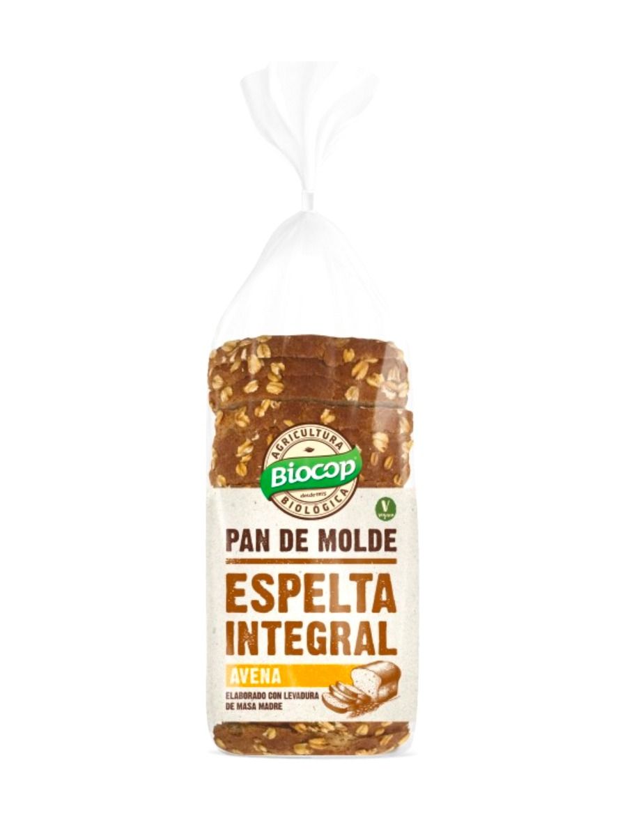 Pan de molde de espelta integral con avena 400g Biocop