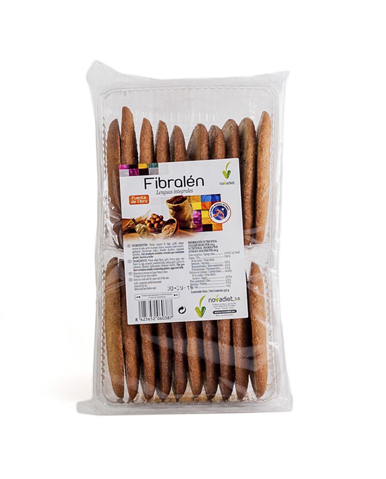 Galletas fibralen en lenguas integrales 350g Novadiet