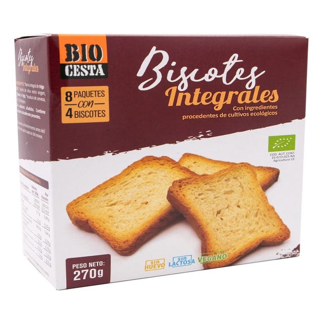 Pan tostado Biscotes integrales eco 270g Bio Cesta