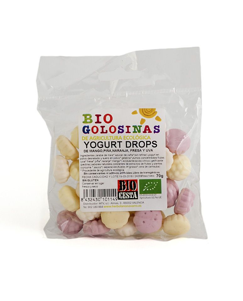 Golosina bio Yogurt Drops con fruta 70g Bio Cesta
