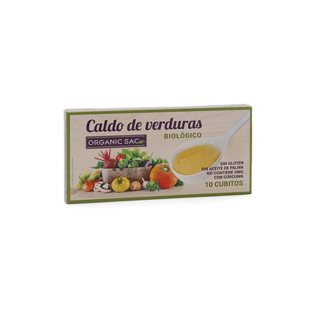 Bio Cubitos de Caldo de Verduras 100g Organic Sac