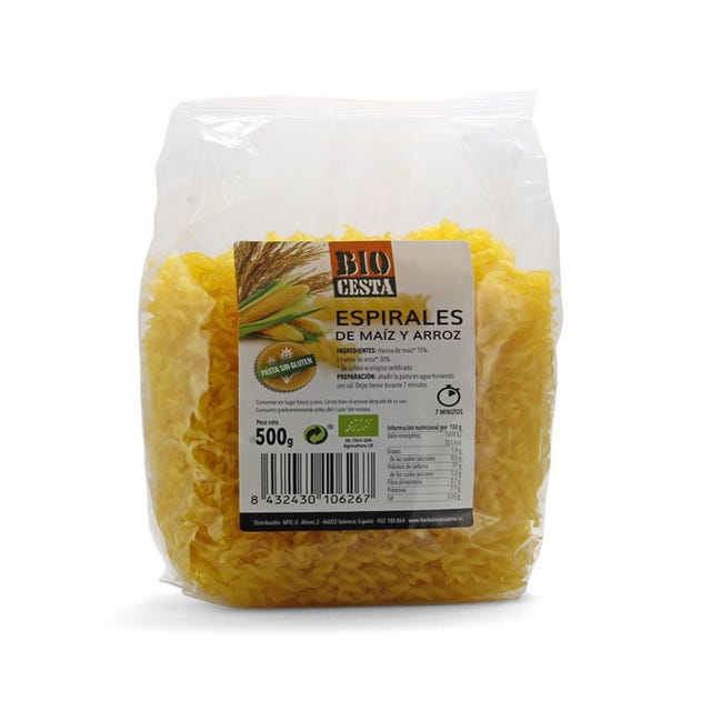 Fusilli de maíz y arroz 500g Bio Cesta