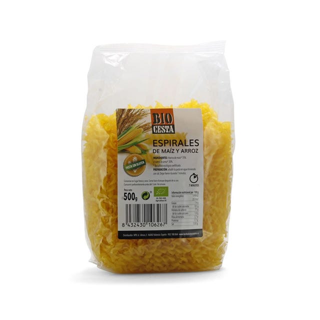 Fusilli de maíz y arroz 500g Bio Cesta