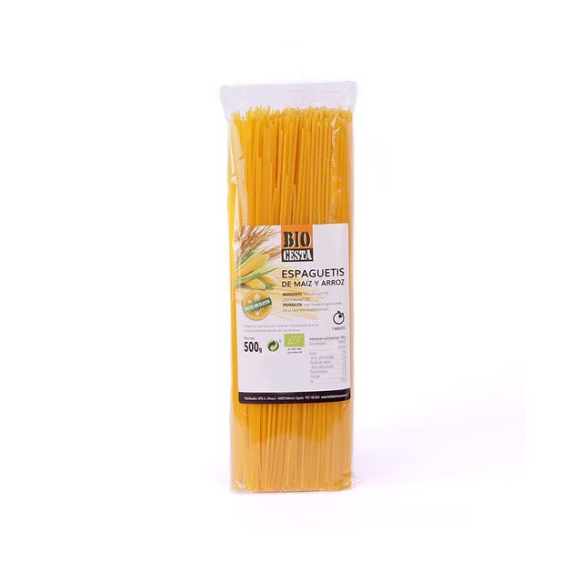 Espaguetis de maíz y arroz 500g Bio Cesta