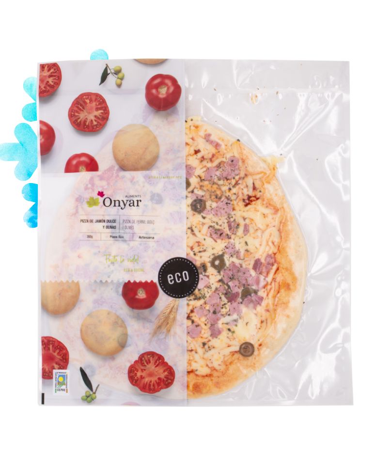 Pizza de jamón dulce y olivas 360g Aliments Onyar