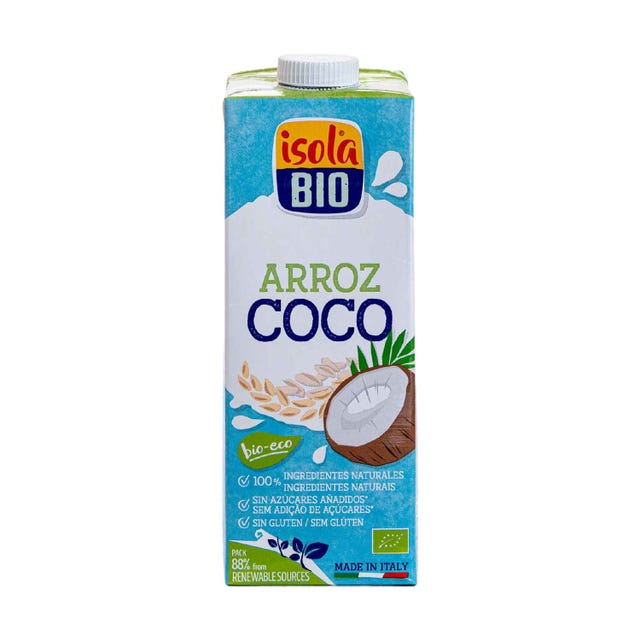 Bebida tropical de arroz y coco 1l Isola Bio