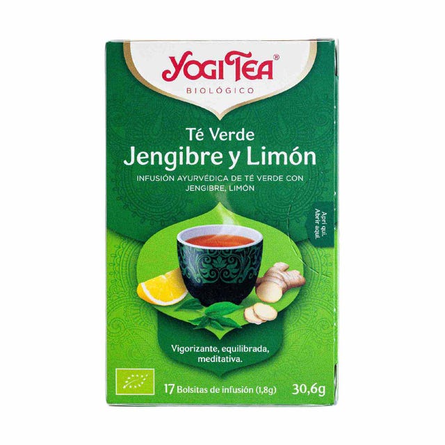Infusión Té Verde Jengibre Limon 17 filtros Yogi Tea