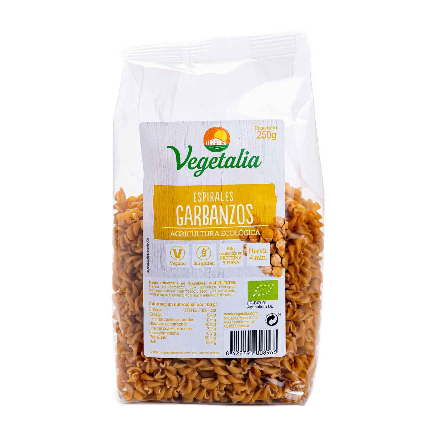 Espirales de garbanzos 250g Vegetalia