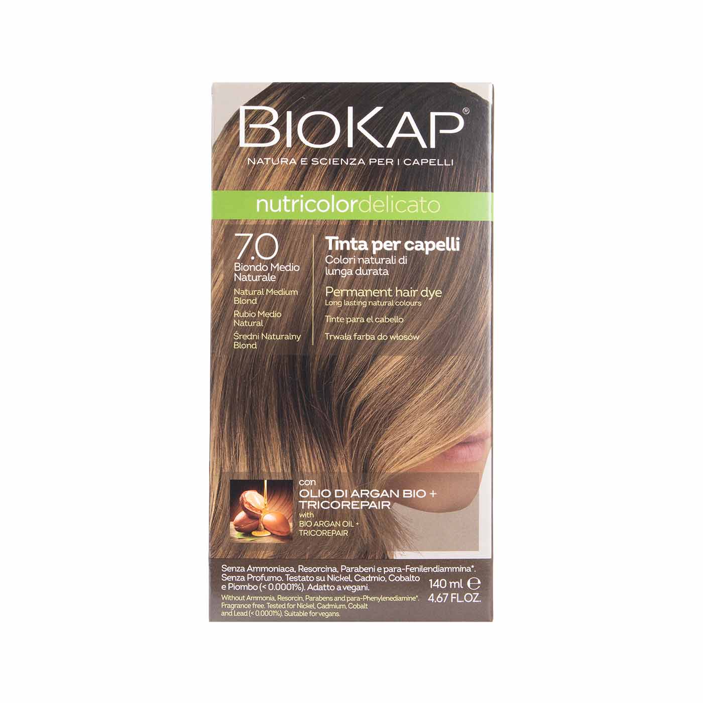 Tinte Nutricolor Delicato Rubio Medio Natural nº7.0 140ml Biokap