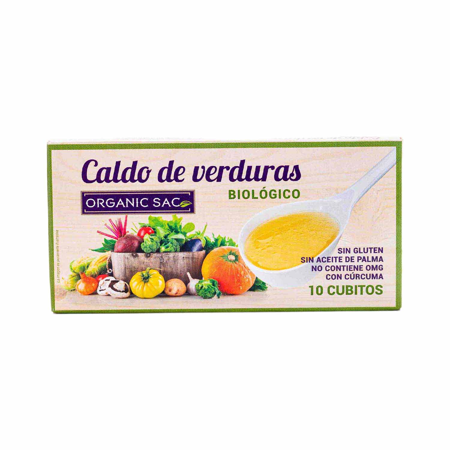 Bio Cubitos de Caldo de Verduras 100g Organic Sac