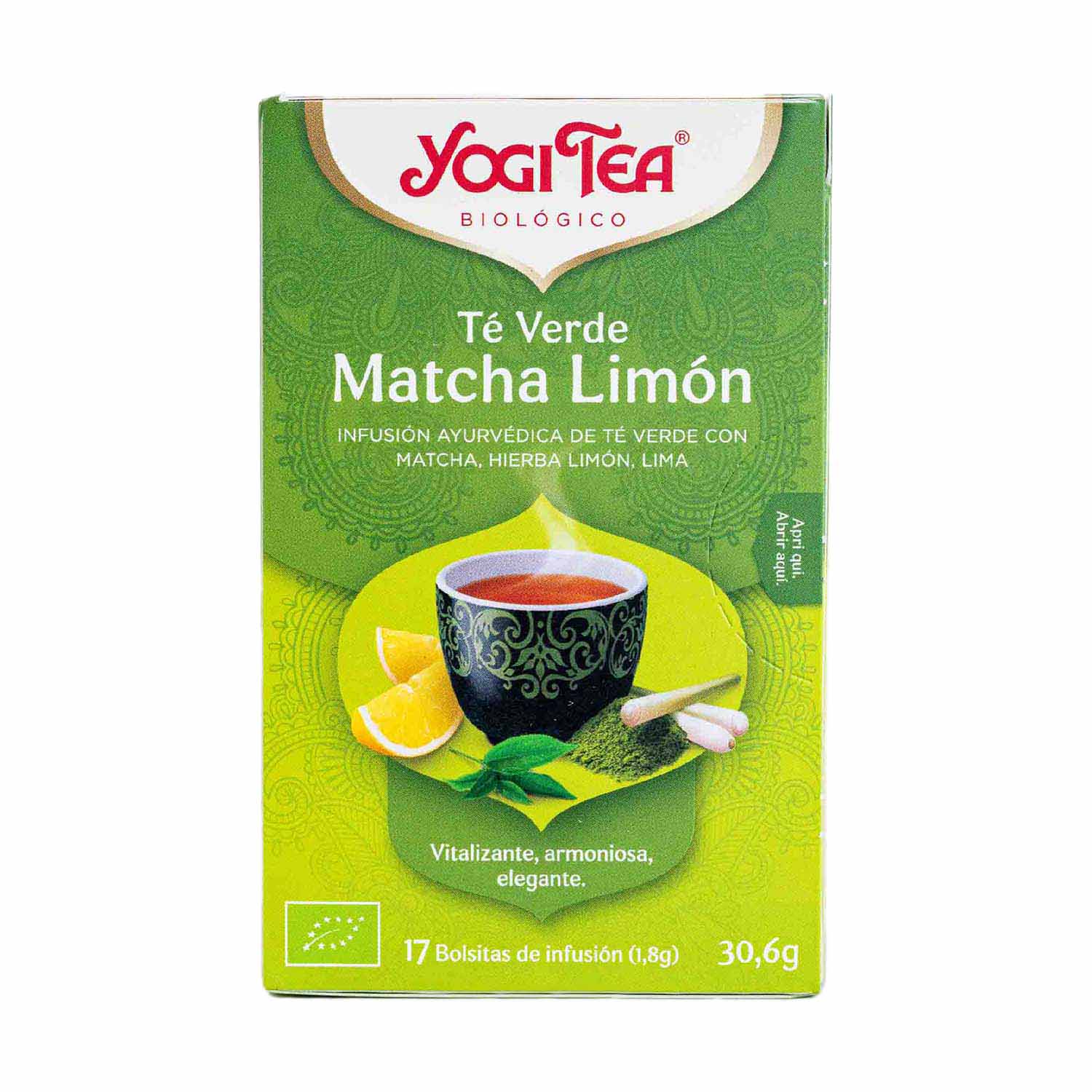 Infusión Té Verde Matcha Limón 17 filtros Yogi Tea