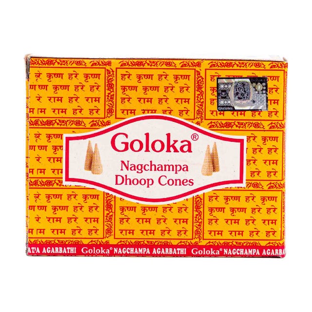Conos de inciendo Goloka Nag Champa 12 conos Dietetica S.A