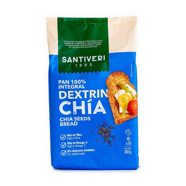 Pan dextrin integral con chía 300g Santiveri