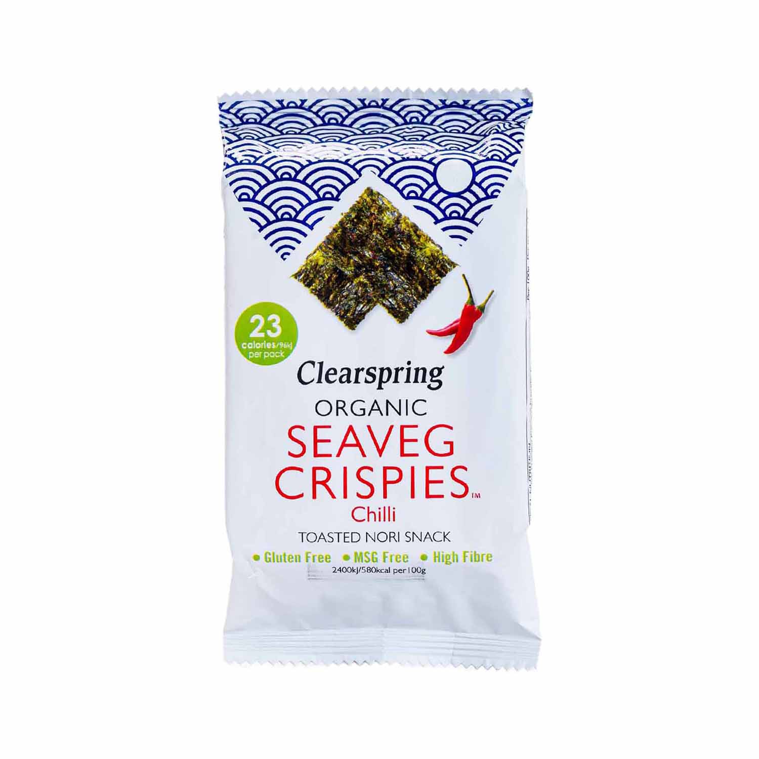 Snack de Alga Nori Tostada con Chili 5g Clearspring