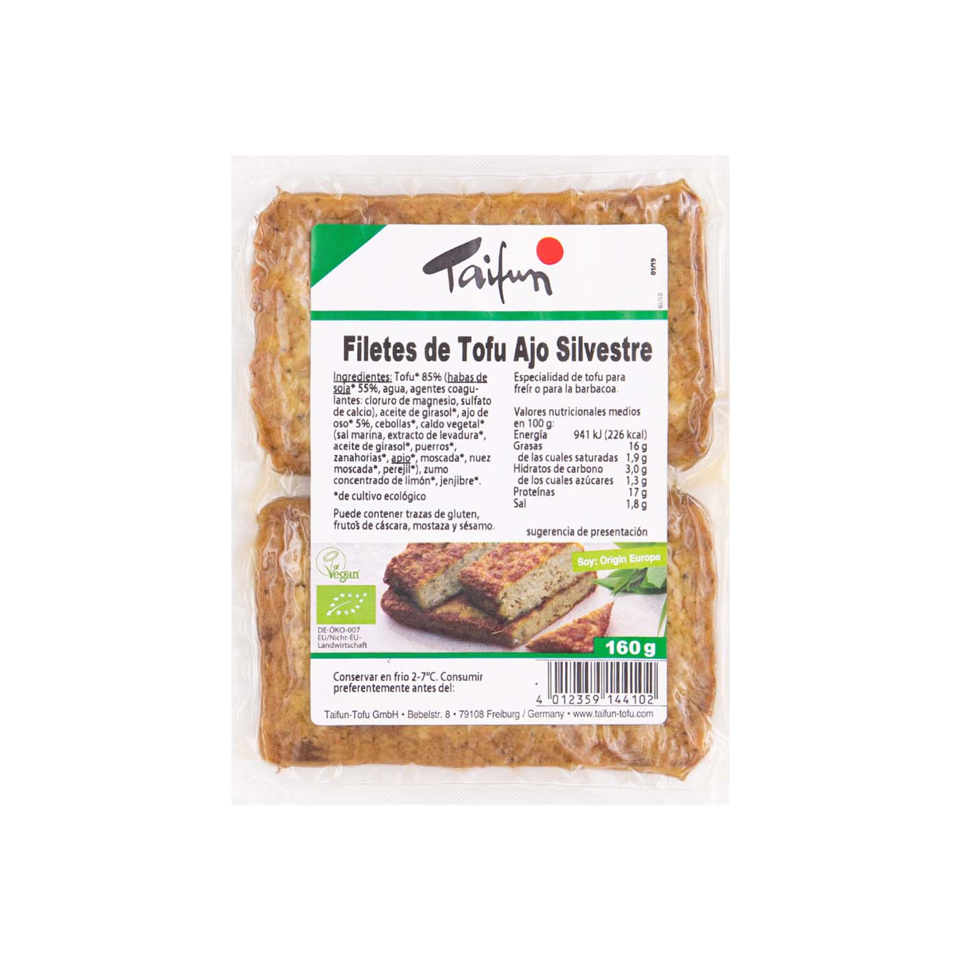 Filetes de Tofu con Ajo Silvestre 160g Taifun