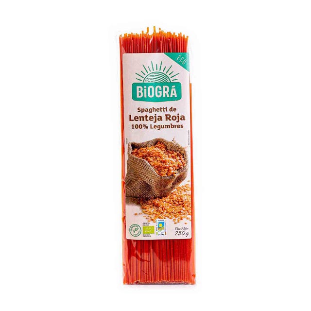 Espaguetis de Lentejas Rojas 250g Biográ