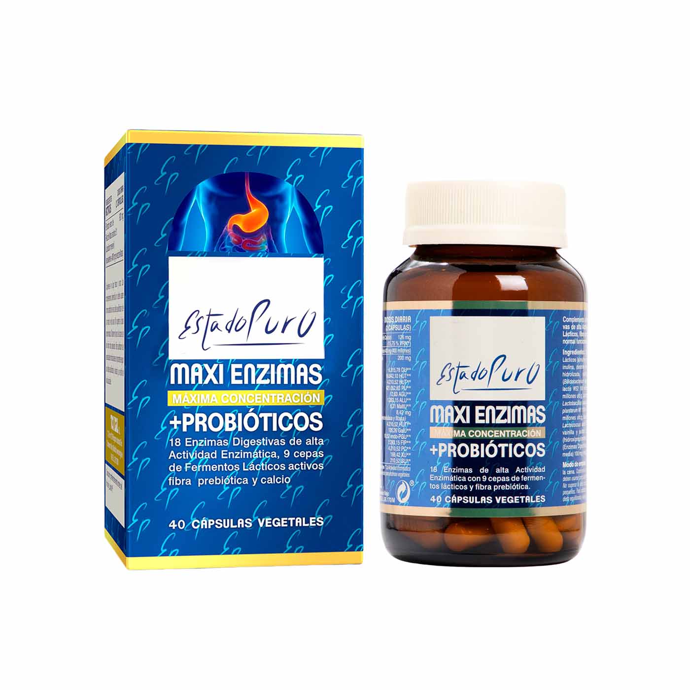 Maxi Enzimas con Probióticos Estado Puro 40 cápsulas Tongil