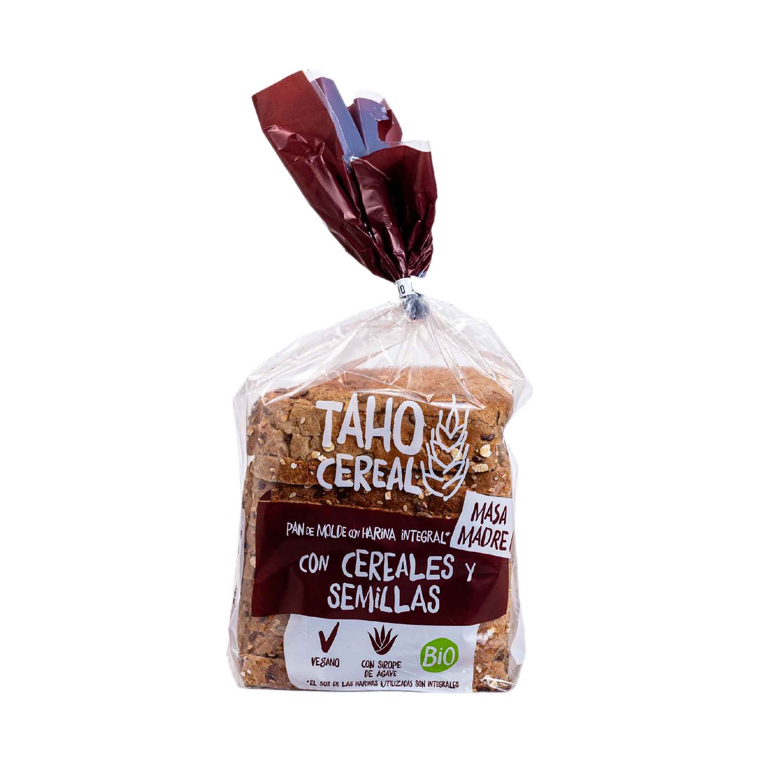 Pan de molde integral con cereales y semillas 400g Taho Cereal