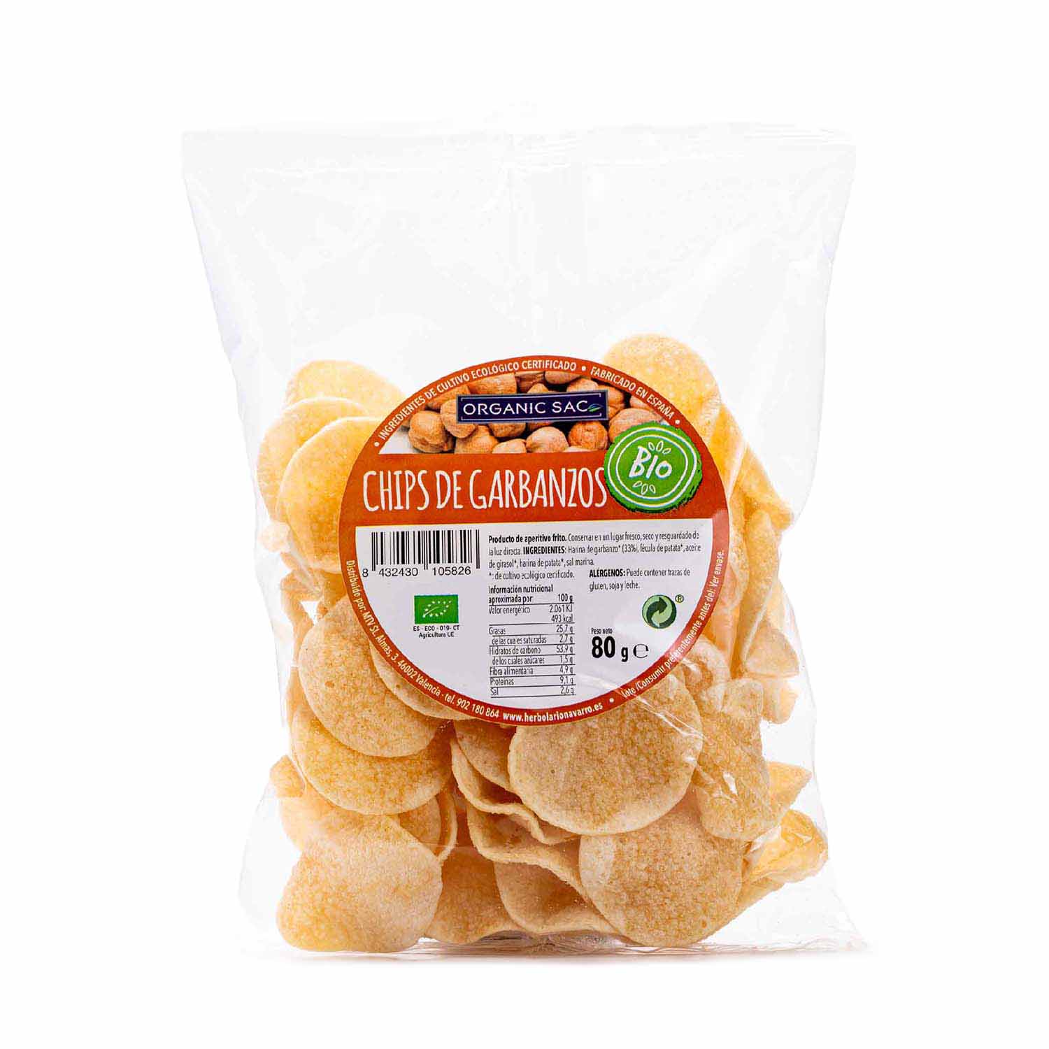 Chips de garbanzos 80g Organic Sac