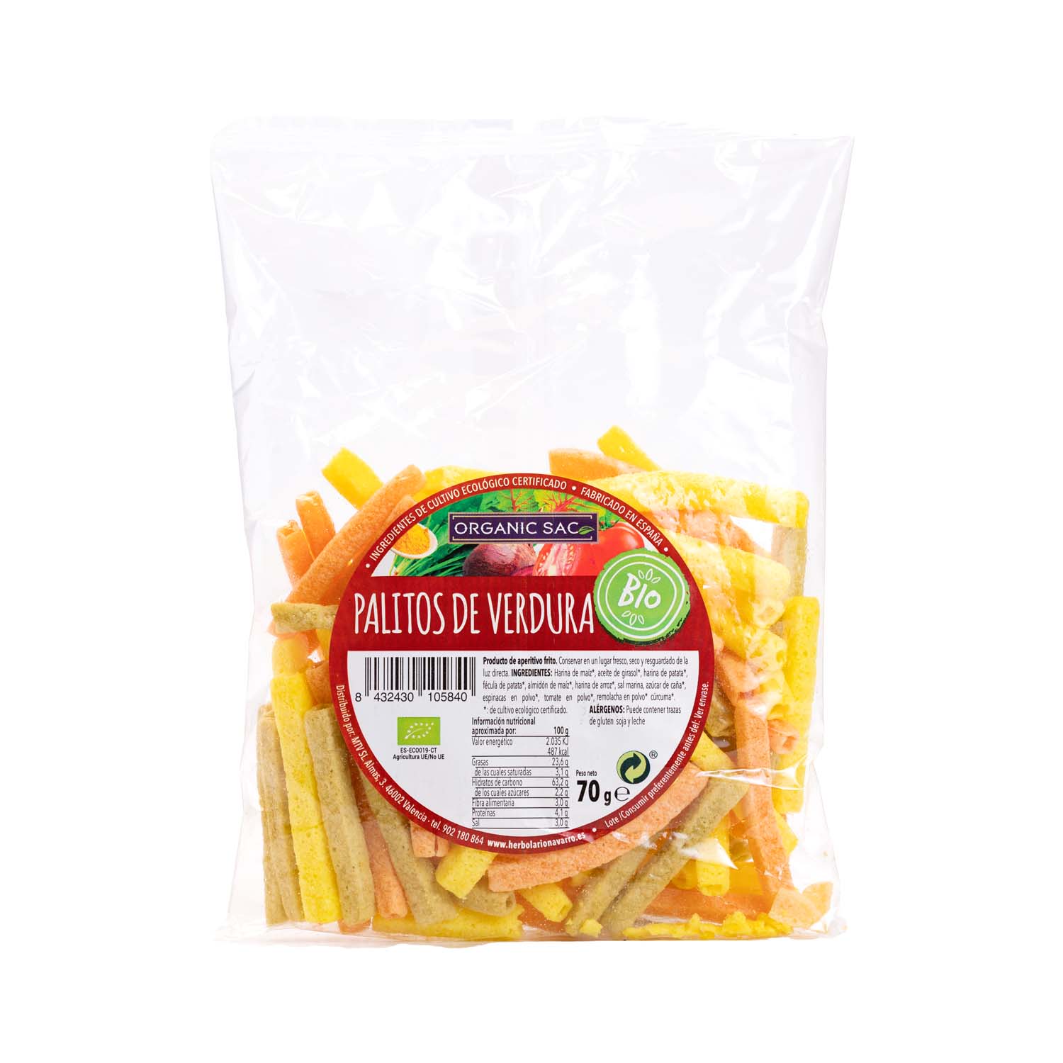 Bio Palitos de Verduras 70g Organic Sac