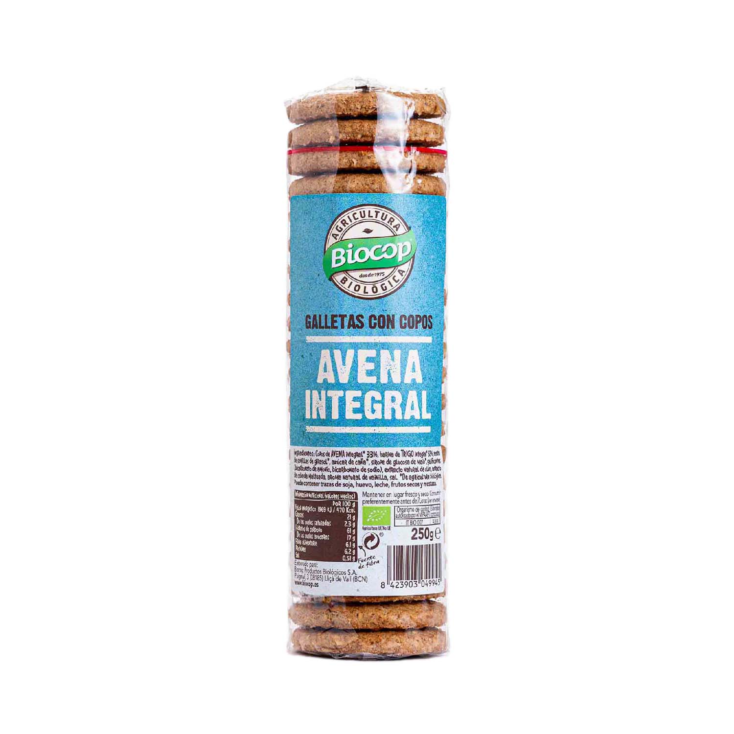 Galleta con copos avena 250g Biocop