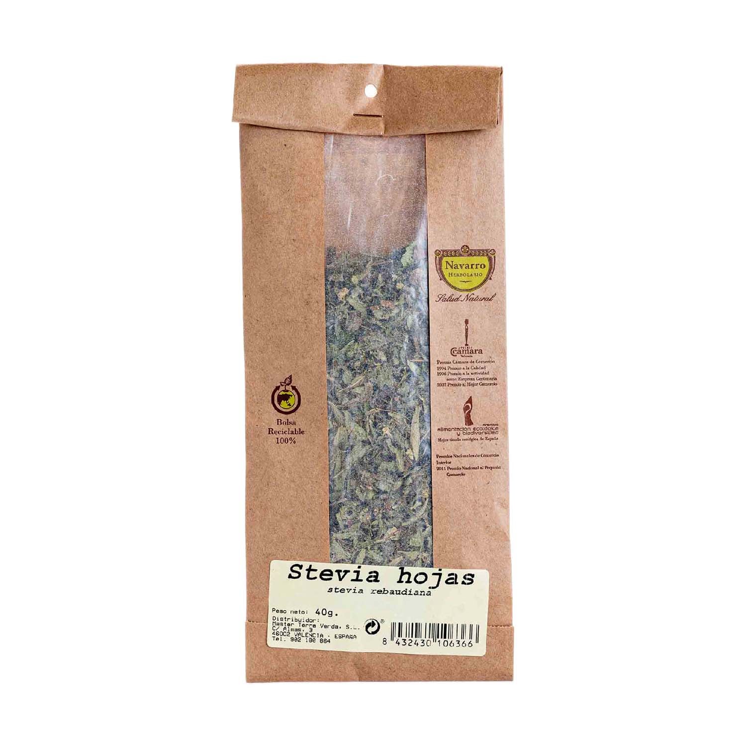 Stevia a granel para infusión 40g Herbolario Navarro