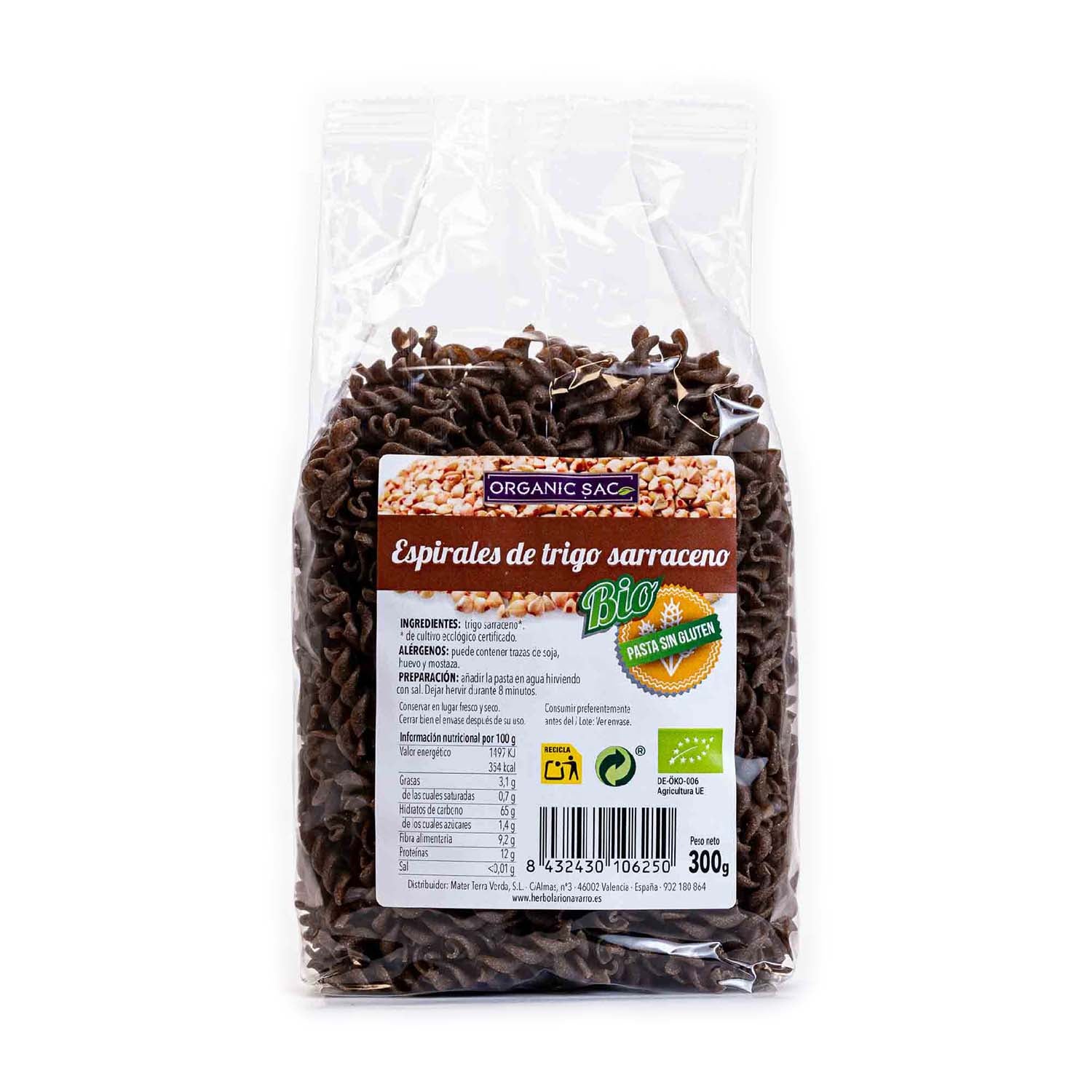 Bio espirales de trigo sarraceno 300g Organic Sac