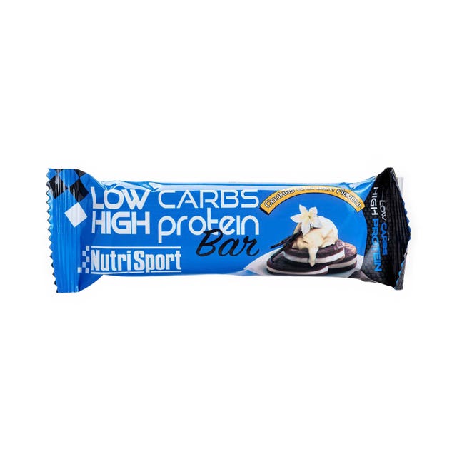 Barrita Low Carbs High Protein sabor Cookies Cream 60g Nutrisport