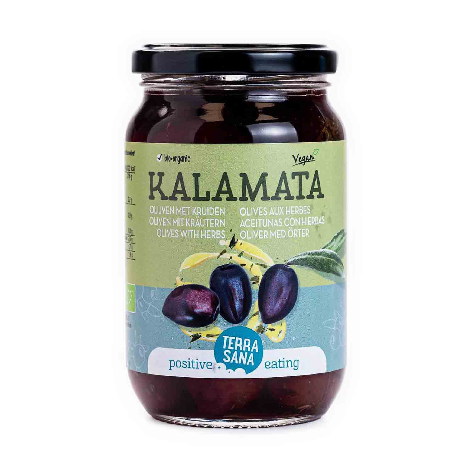 Aceitunas Kalamata con Hierbas 345g Terrasana