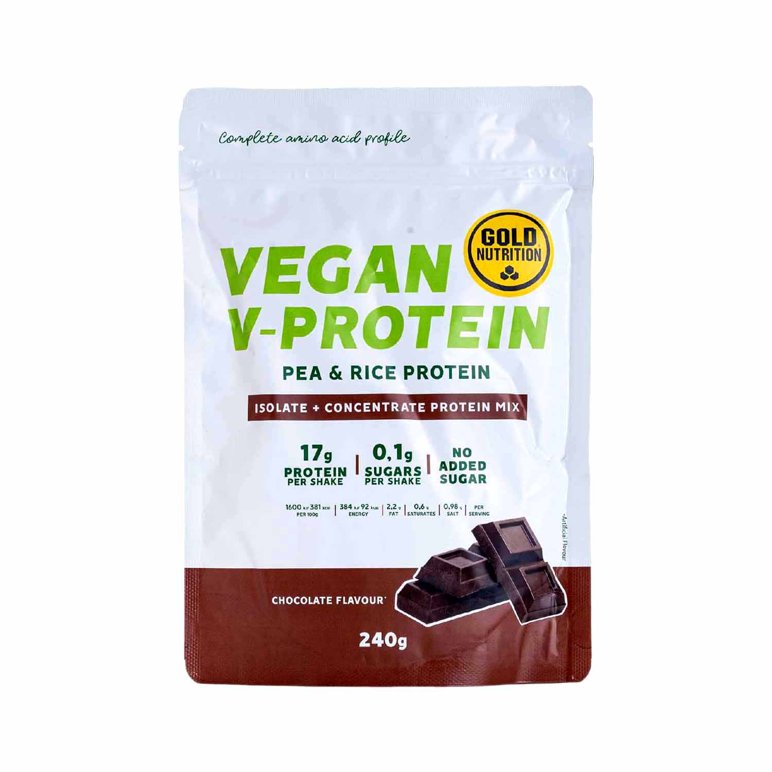 V-Protein de chocolate 240g Goldnutrition