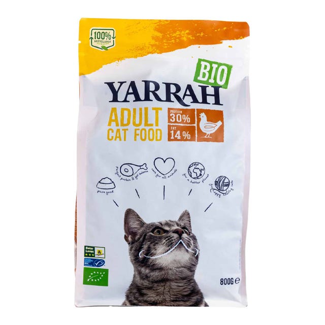Comida para gatos seca con pollo 800g Yarrah