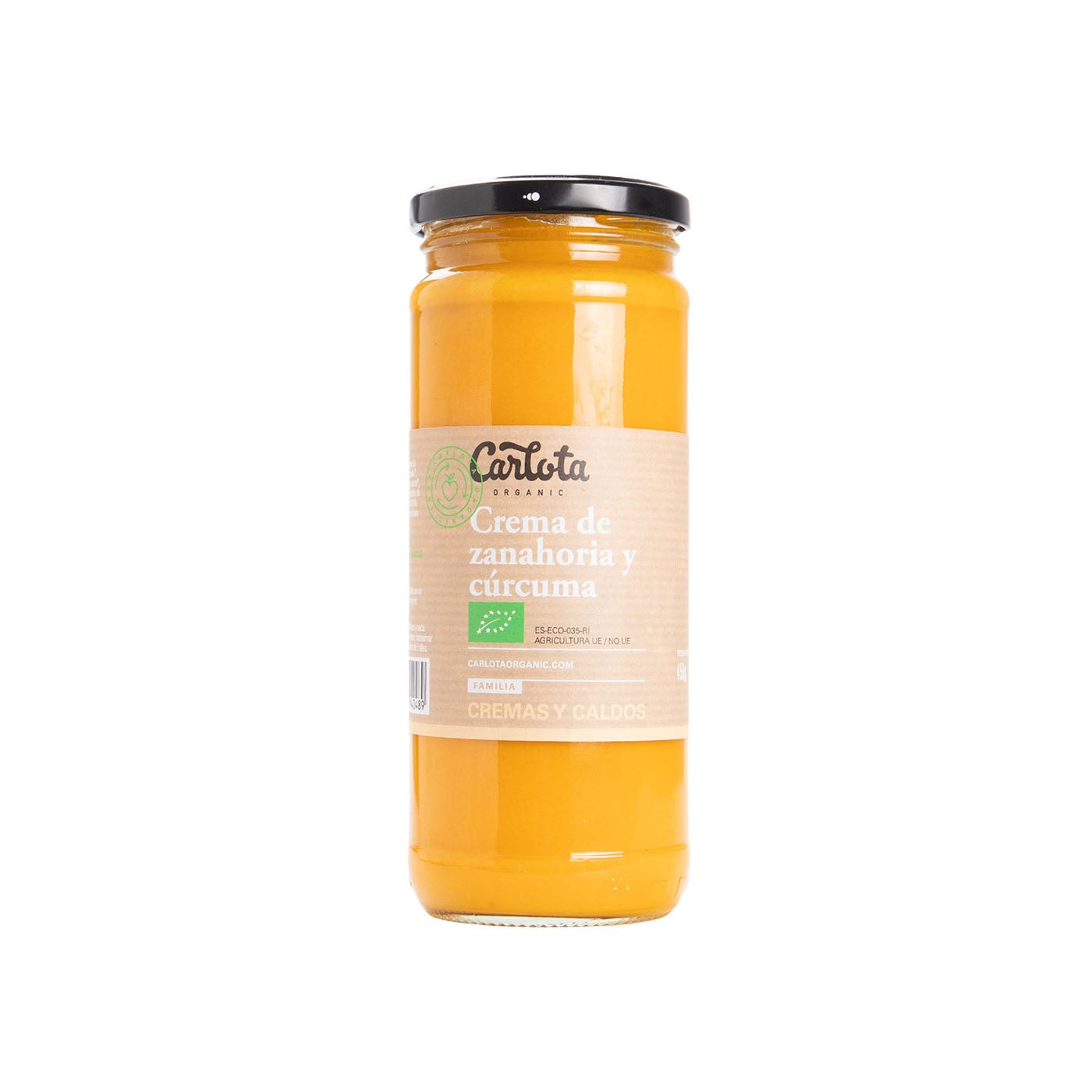 Crema de Zanahoria y Cúrcuma 250g Carlota Organic