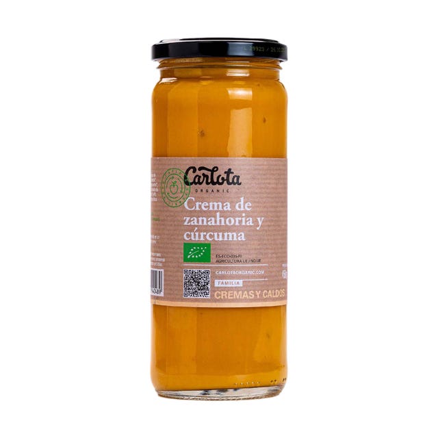 Crema de Zanahoria y Cúrcuma 250g Carlota Organic