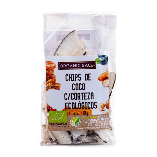 Chips de Coco con Corteza 100g Organic Sac